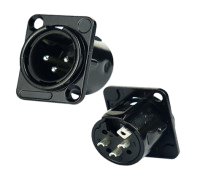 Tecnix Male 3-Pin XLR Chassis Mount Connector TCONB-XLR-MC