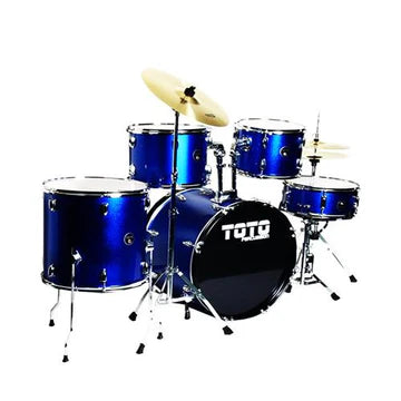 Toto Percussion 5-piece Drum Set W/Cymbal - Blue TTD-5-MDBL