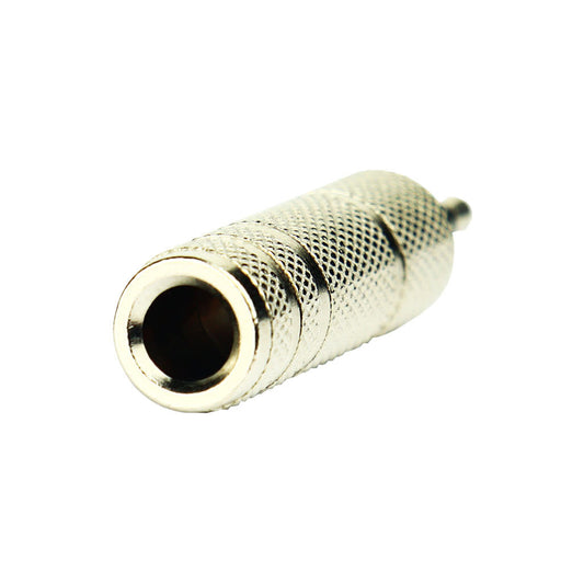 Tecnix 1/4" Jack to Mini Jack Stereo - Stereo Silver Chassis Adapter TAD-SJ-SMJ