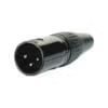Tecnix 3-Pin Male XLR Black Chassis Connector TCON-NBXLR-M