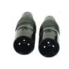 Tecnix 3-Pin Male XLR Black Chassis Connector TCON-NBXLR-M