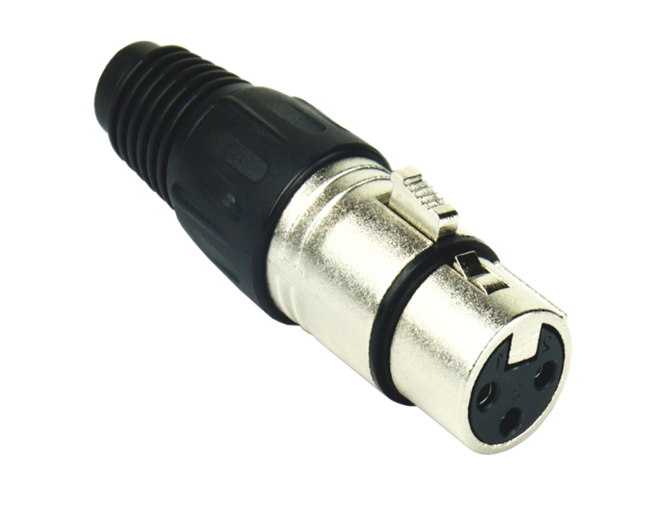 Tecnix 3-Pin Female XLR Silver Chassis Connector TCON-NSXLR-F