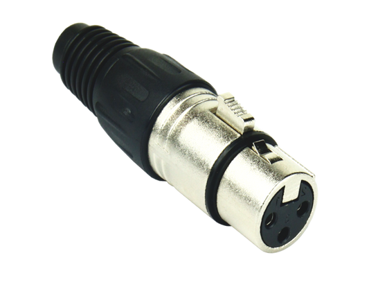 Tecnix 3-Pin Female XLR Silver Chassis Connector TCON-NSXLR-F
