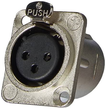 Tecnix 3-Pin Female XLR Chassis Mount Connector TCONS-XLR-FC