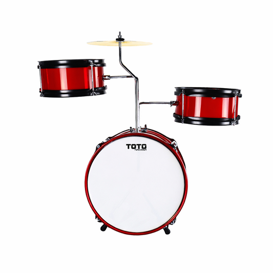 Toto Percussion 3-piece kiddies Drum Set W/Cymbal - Red TTD-3-RD